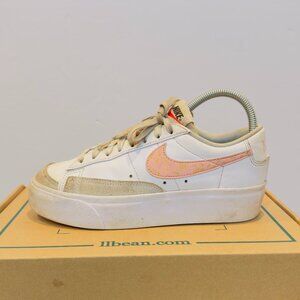 Nike Blazer Low Pink Swoosh Platform Sneakers Women’s Leather Shoes Size 7.5